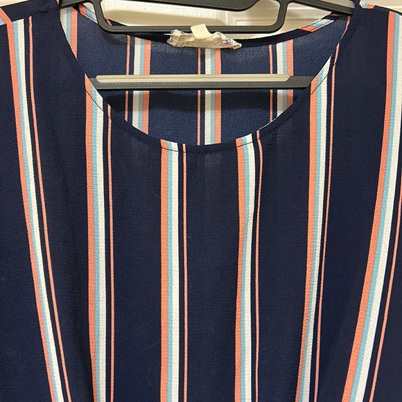 Pink Republic Navy Blue Front Knot Shirt Size M - Picture 2 of 13